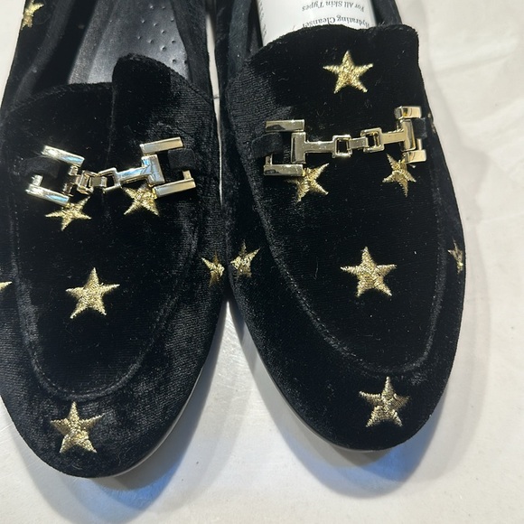 Vaneli Black Velvet Gold Star Horse bit Flat Loafers - Picture 4 of 7